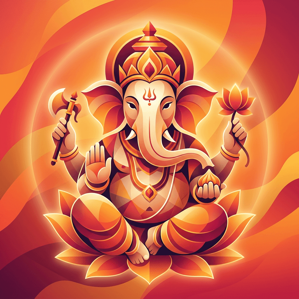 Contemporary Abstract Geometric Ganesha