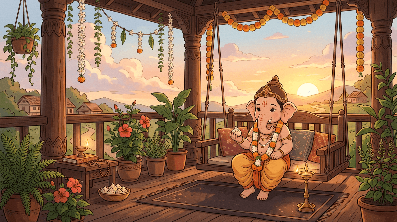 Cozy Golden Hour Lofi Veranda Sunset